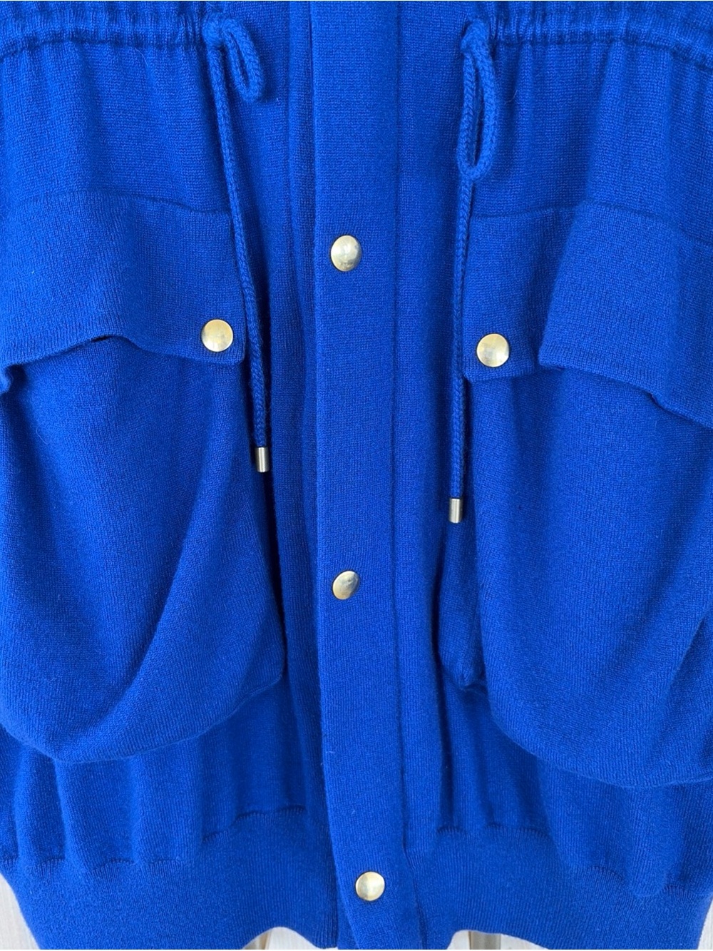 Malo Italy 100% Cashmere Jacket Women’s EU 42 Royal Blue Silk Lined Full Zip - Picture 4 of 11